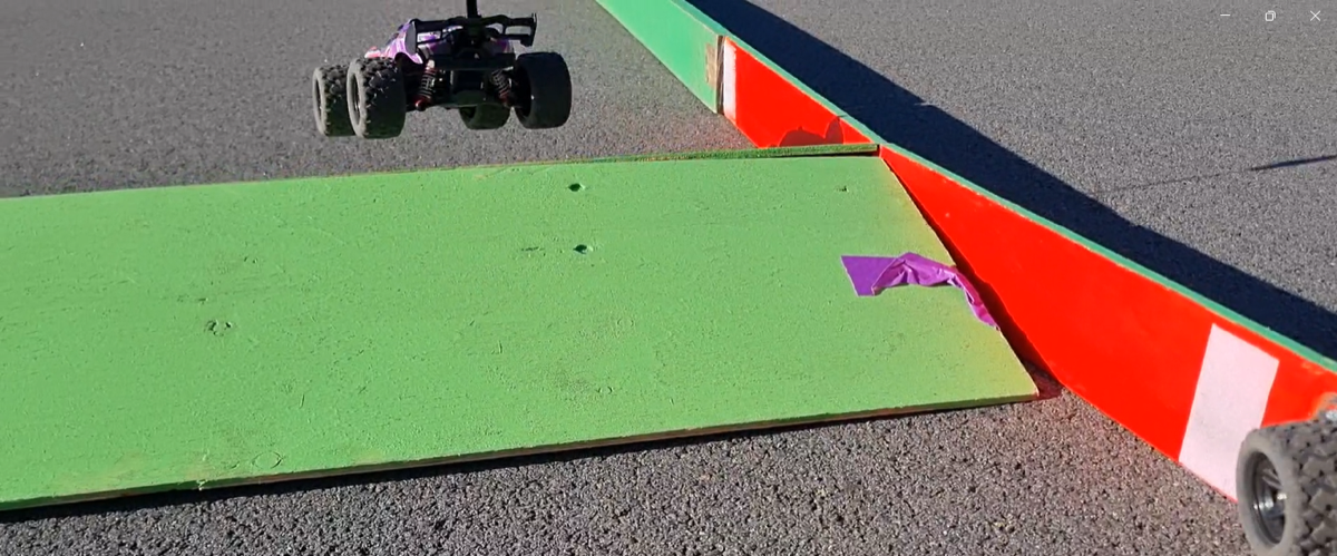RC car mid-air off ramp