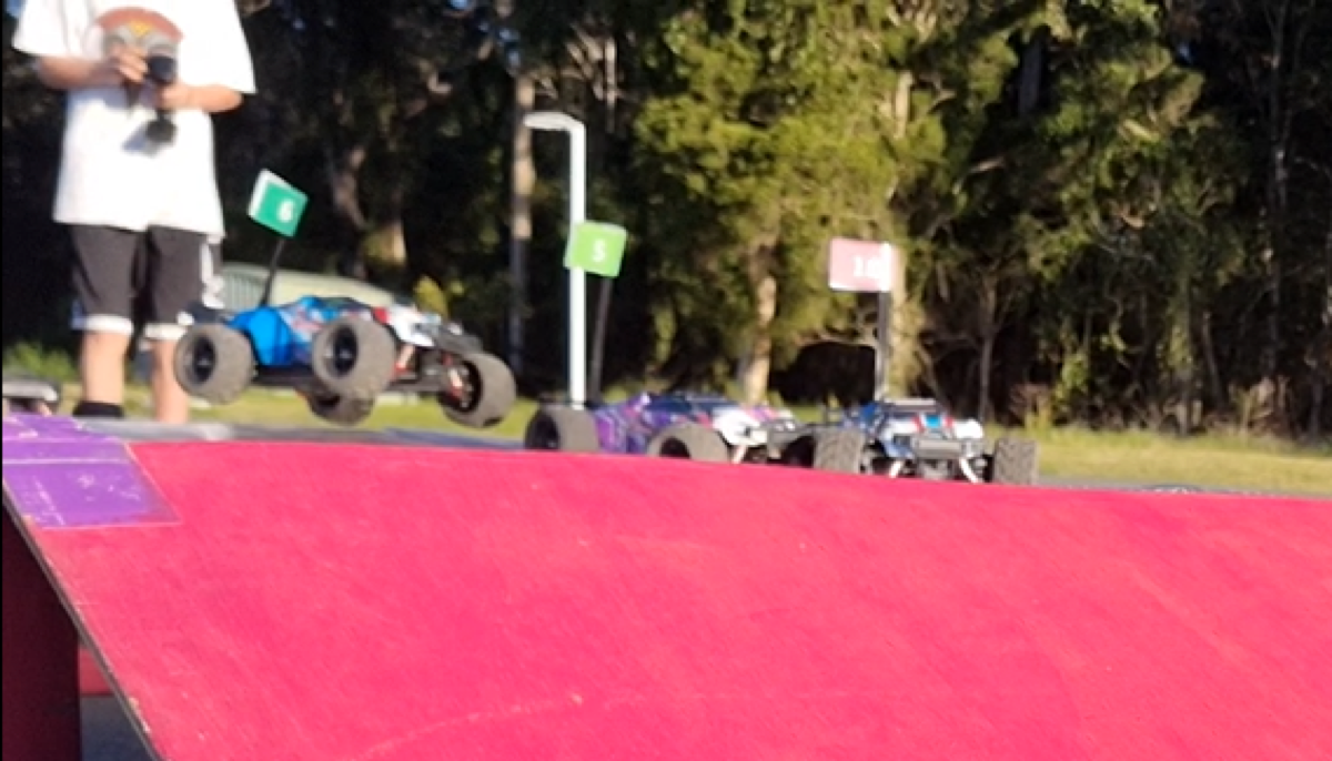 RC car in action on the ramp