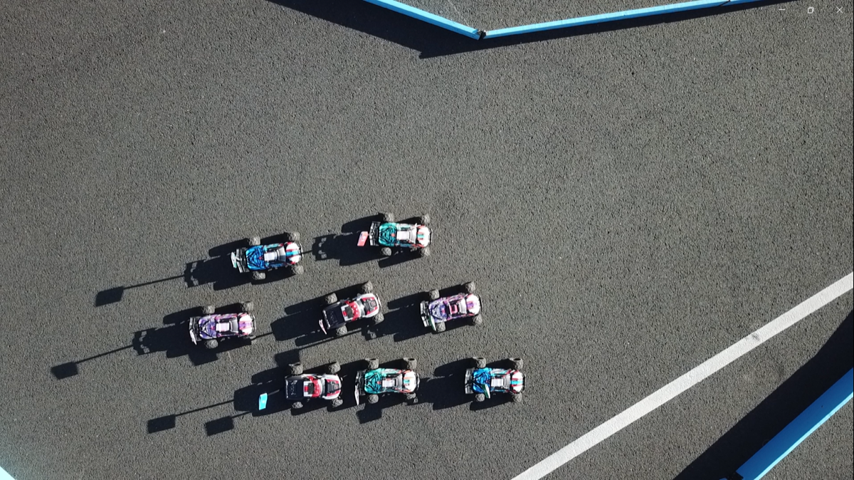 Drone aerial view of the arena setup