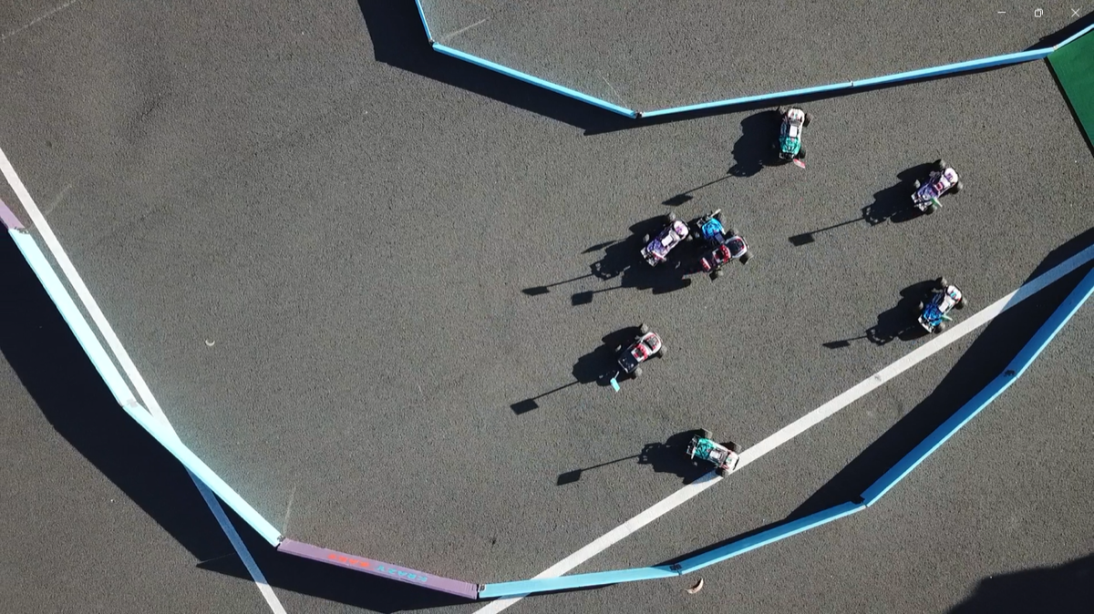 Aerial shot of the RC car track