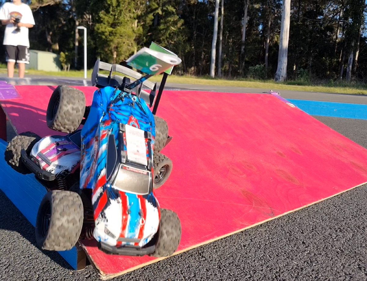 RC car on the ramp obstacle